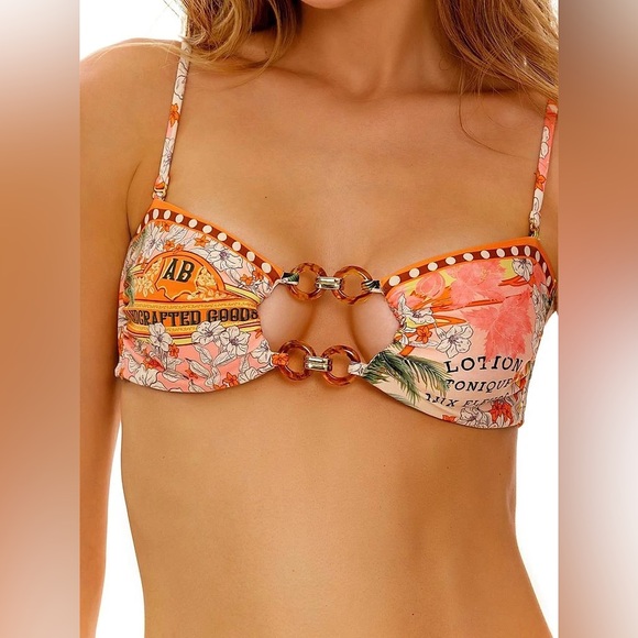 NWT Agua Bendita Lace Bandeau Bikini Top - Picture 8 of 8